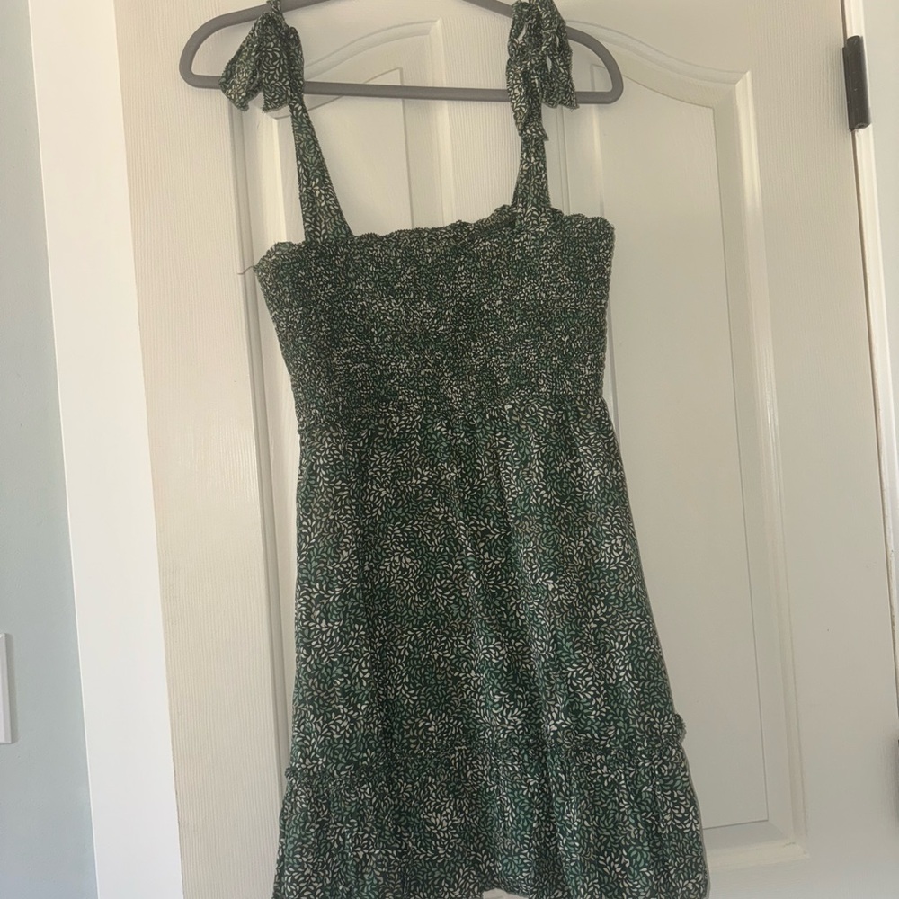 Aerie Green Floral Dress
